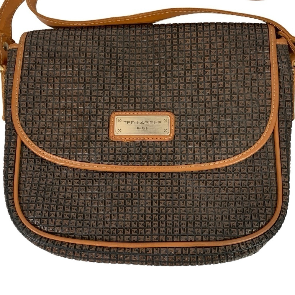 Vintage Ted Lapidus Monogram CrossBody Bag Purse - Picture 2 of 8